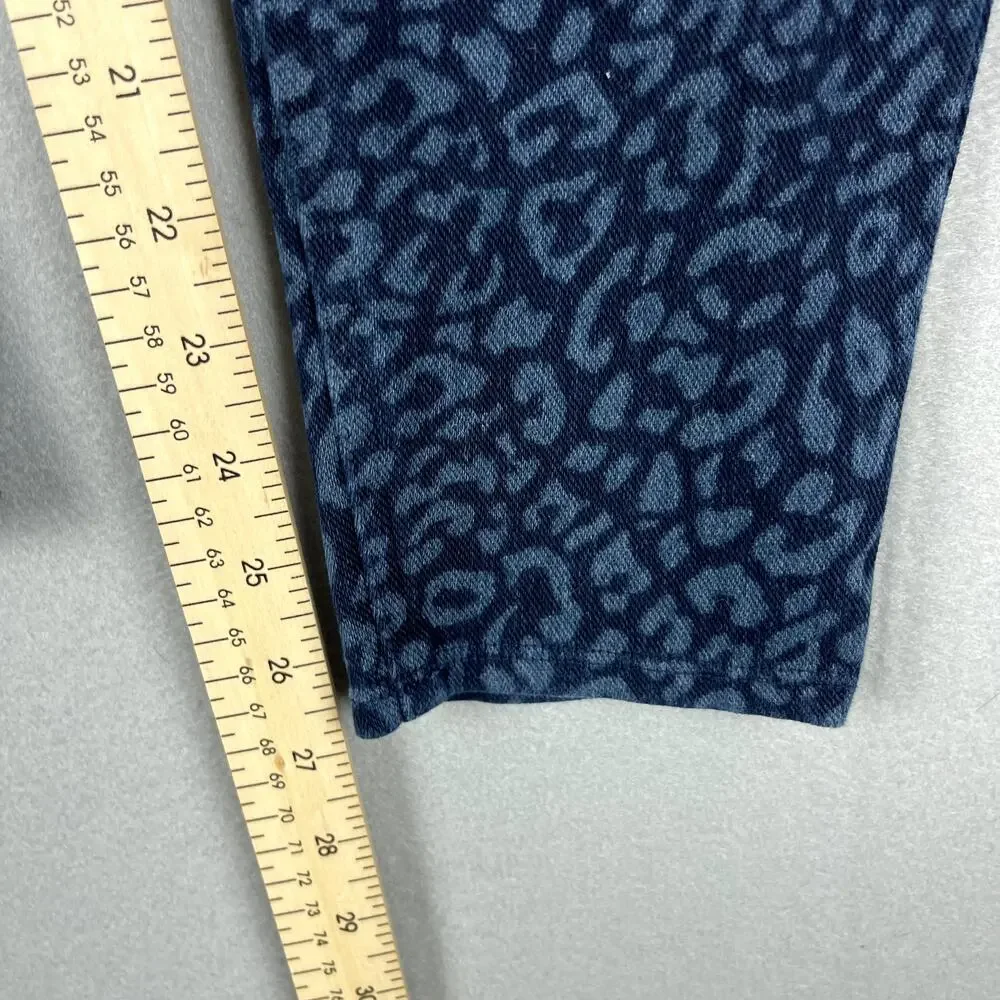 Spanx Leopard Jean-ish Leggings‎ Denim Pant Womens Large Blue Stretchy Pull On